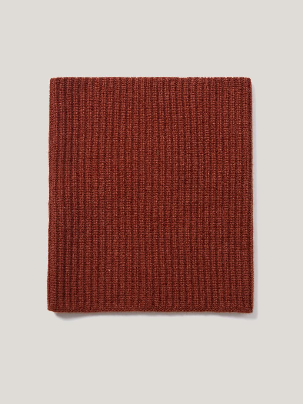 Jigsaw Wool Cashmere Blend Rib Snood Auburn