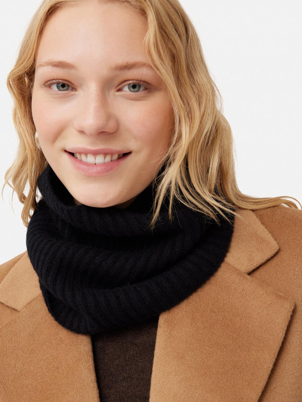 jigsaw Wool Cashmere Blend Snood Black
