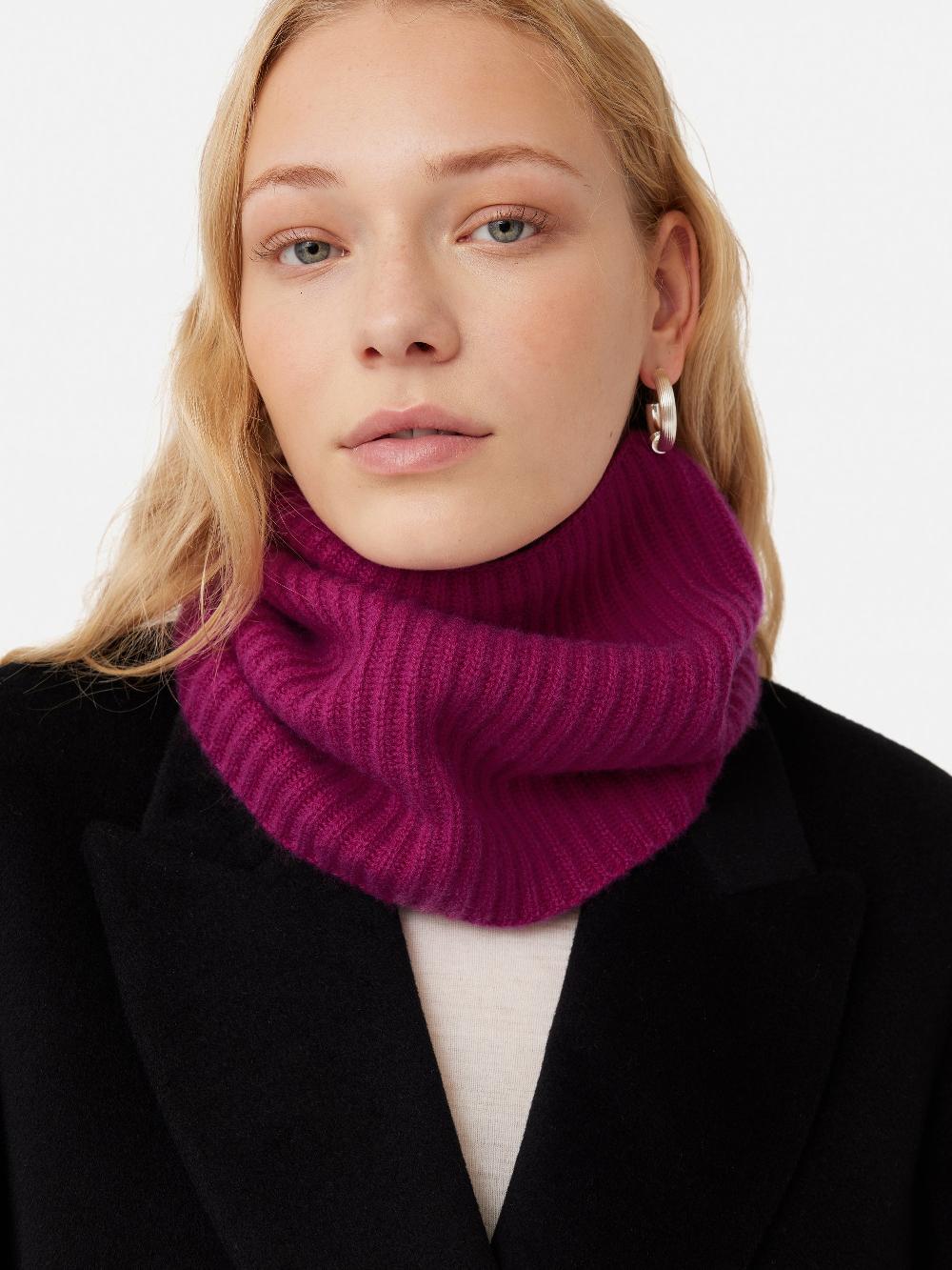 jigsaw Wool Cashmere Blend Snood Raspberry