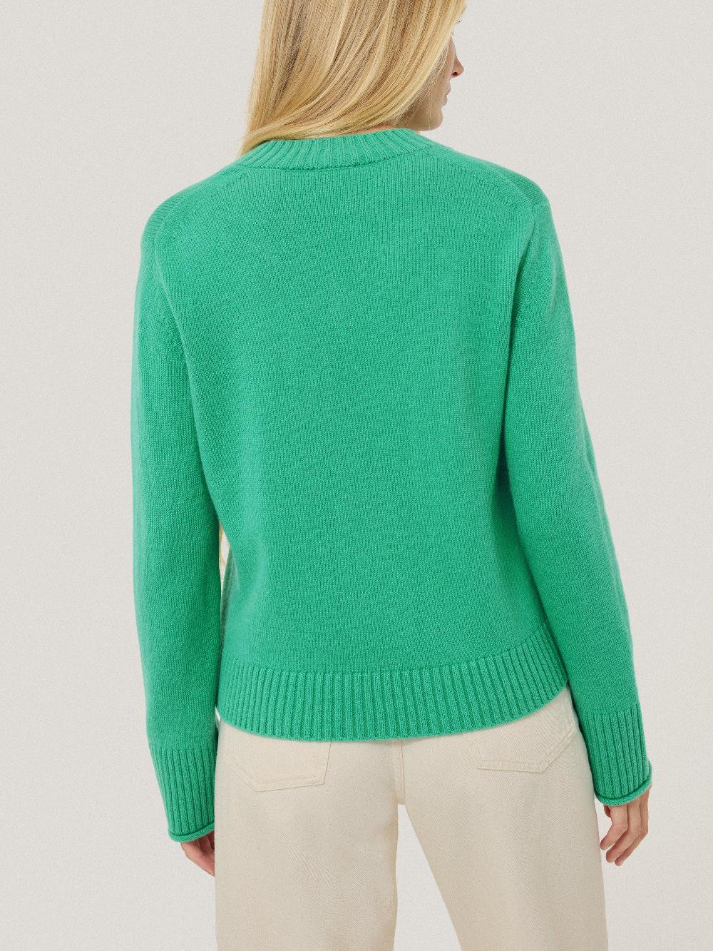 Jigsaw Wool Cashmere Blend V Neck Green