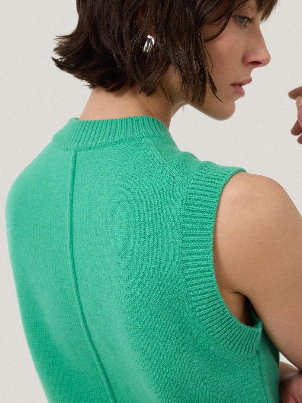 Jigsaw Wool Cashmere Blend Waistcoat Green