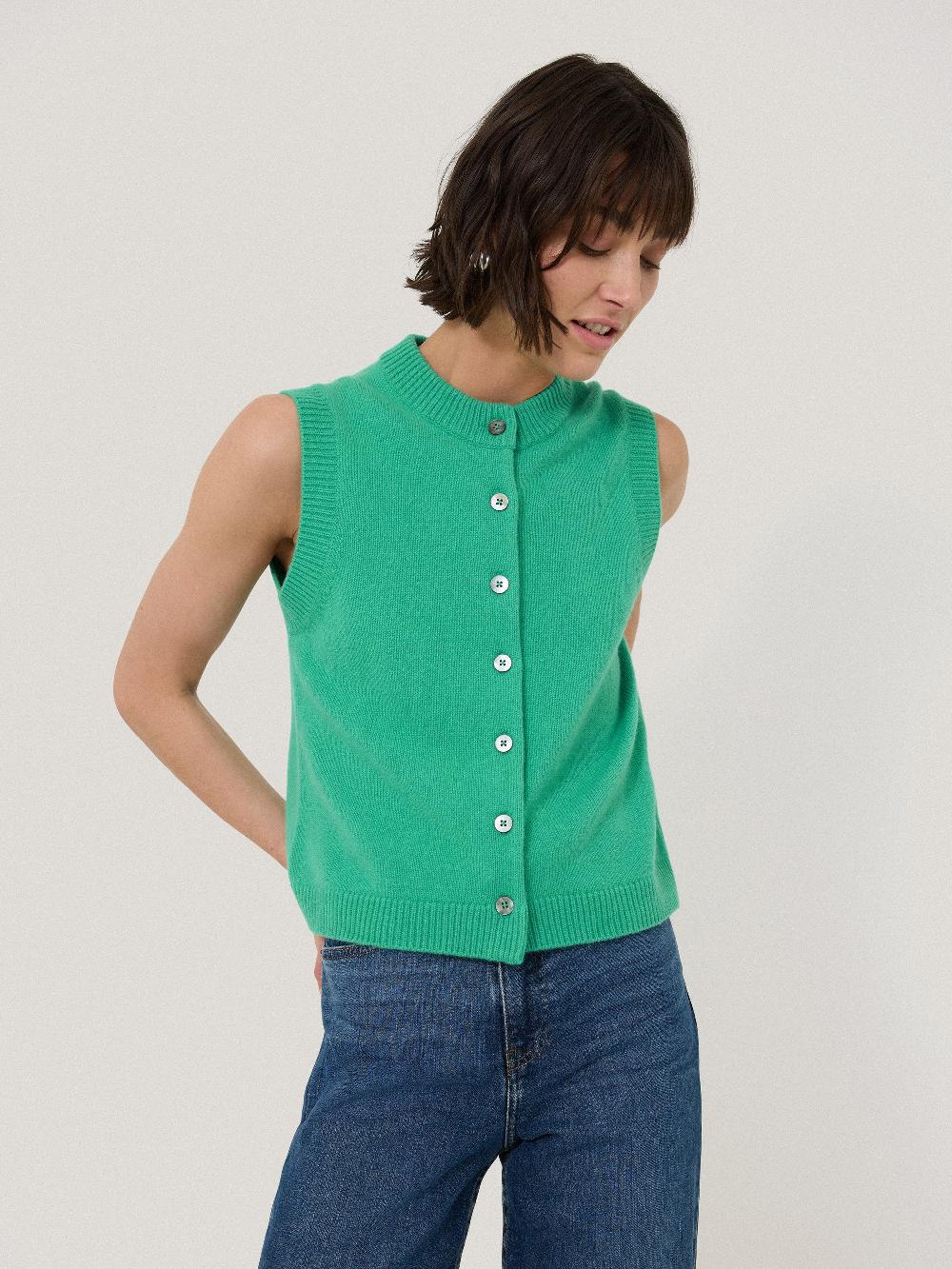 jigsaw Wool Cashmere Blend Waistcoat Green