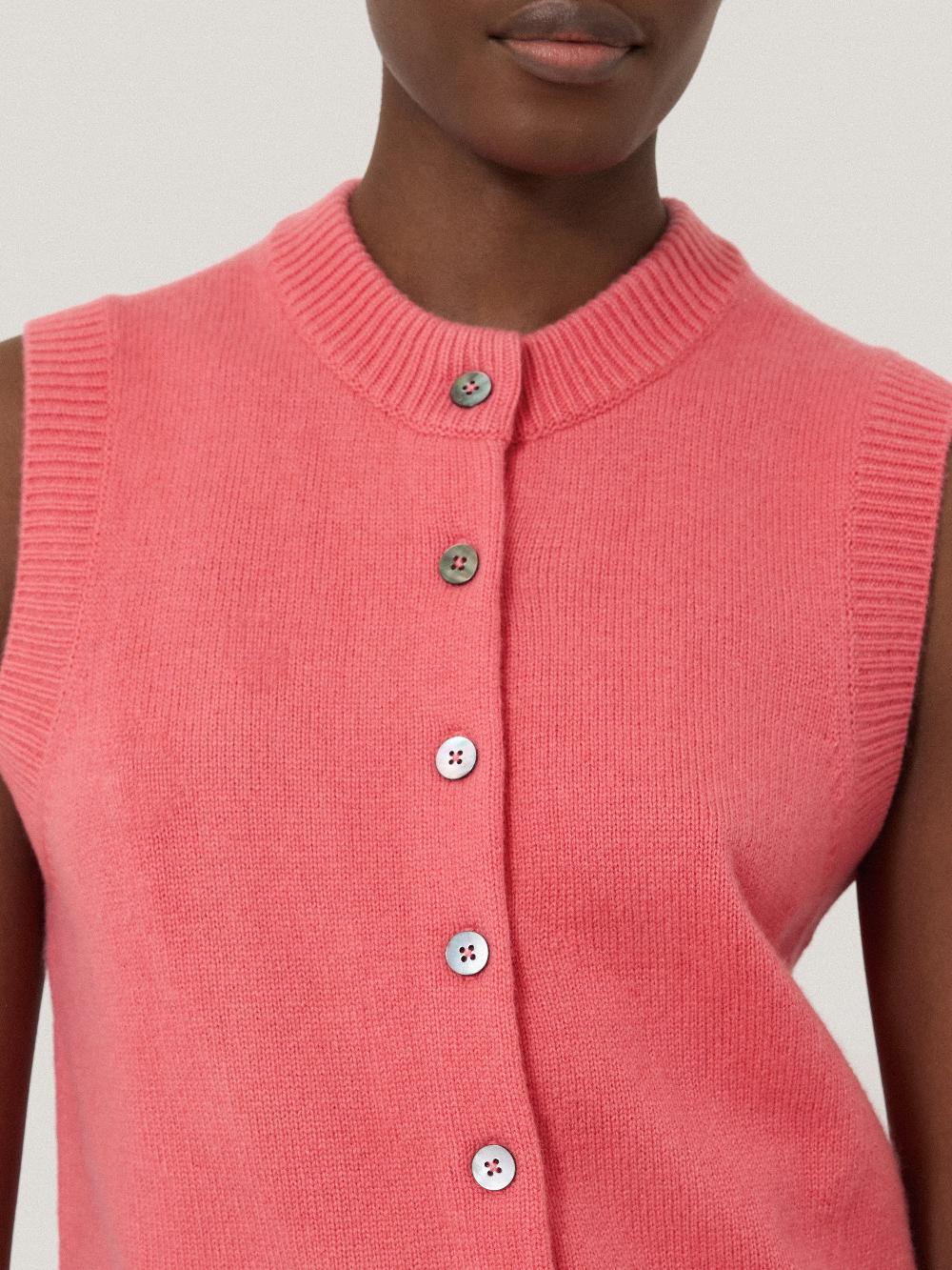 Jigsaw Wool Cashmere Blend Waistcoat Pink