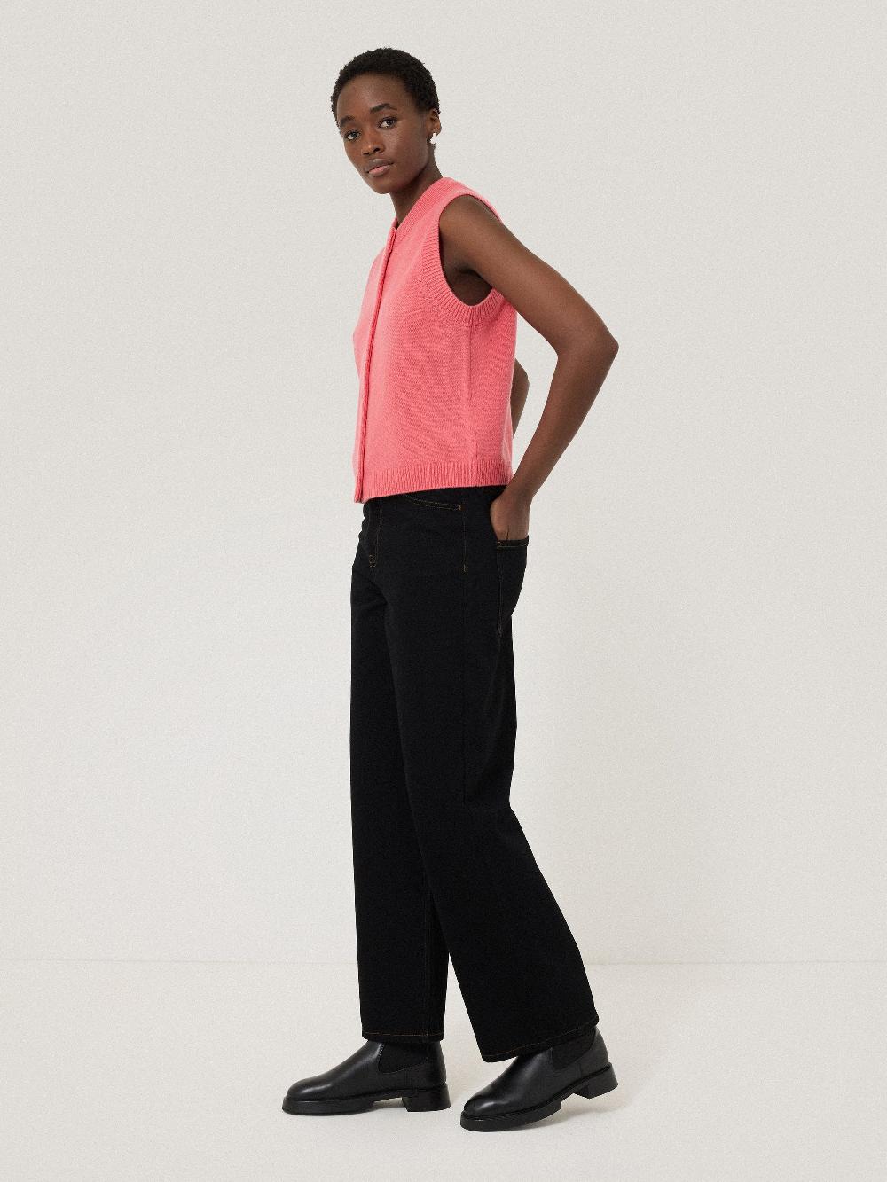 Jigsaw Wool Cashmere Blend Waistcoat Pink