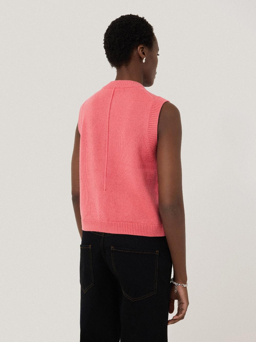Jigsaw Wool Cashmere Blend Waistcoat Pink