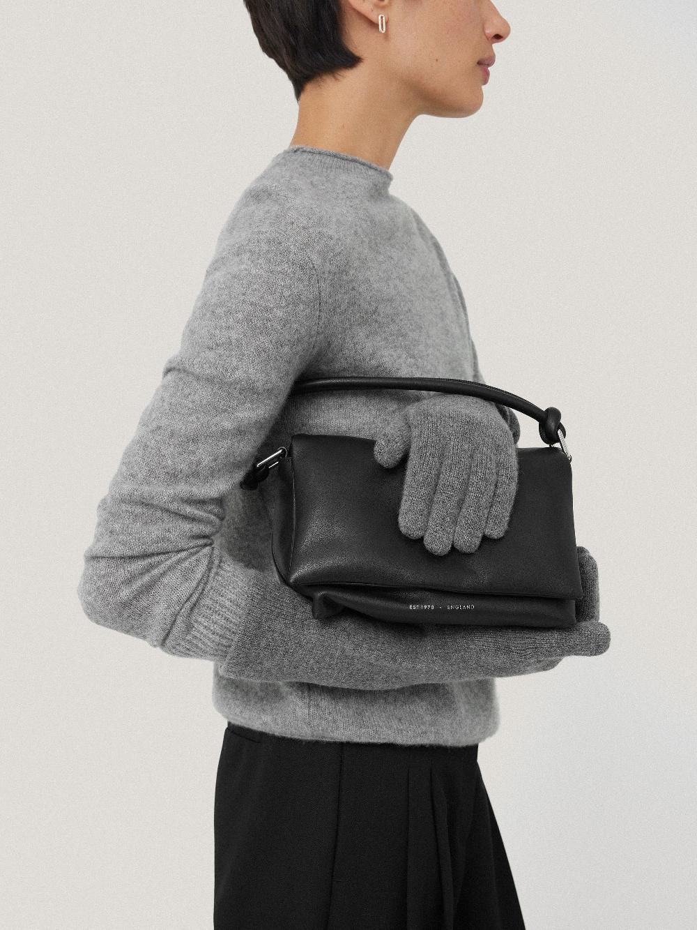 Jigsaw Wool Cashmere Long Gloves Grey