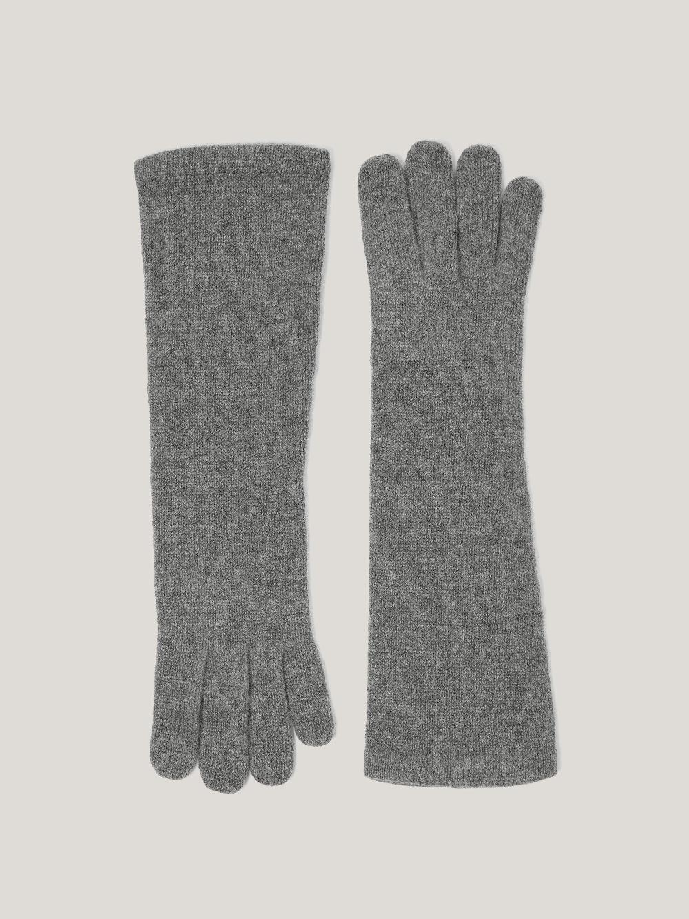 jigsaw Wool Cashmere Long Gloves Grey