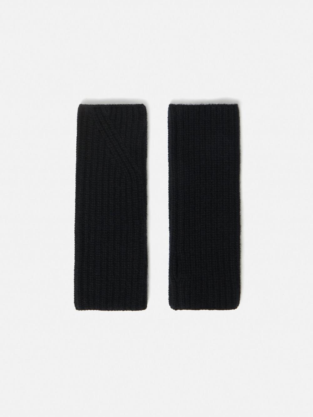 Jigsaw Wool Cashmere Mittens Black