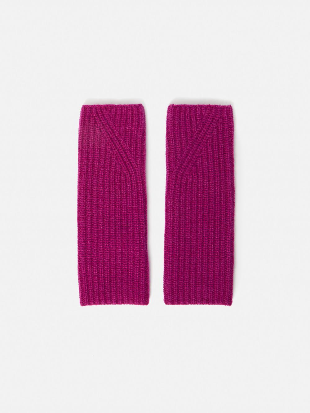 Jigsaw Wool Cashmere Mittens Raspberry