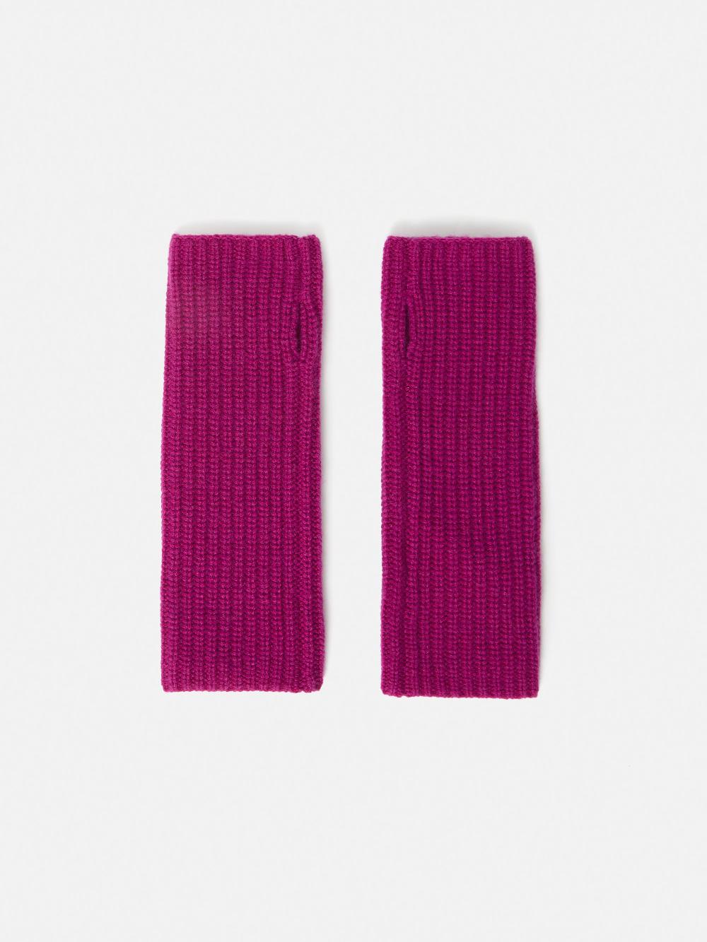 Jigsaw Wool Cashmere Mittens Raspberry