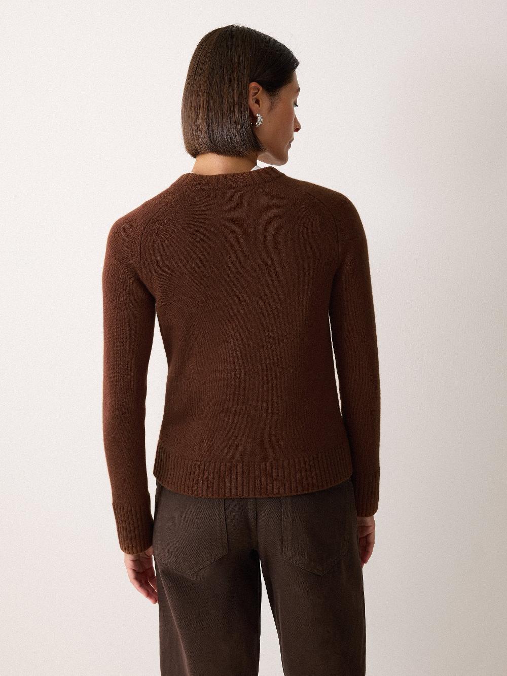 Jigsaw Wool Cashmere Saddle Jumper Brown
