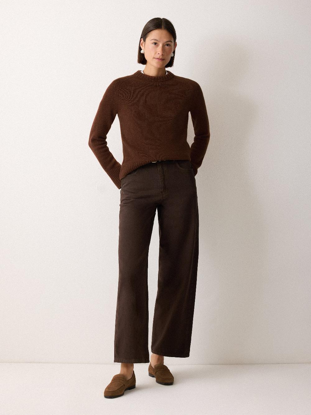 jigsaw Wool Cashmere Saddle Jumper Brown