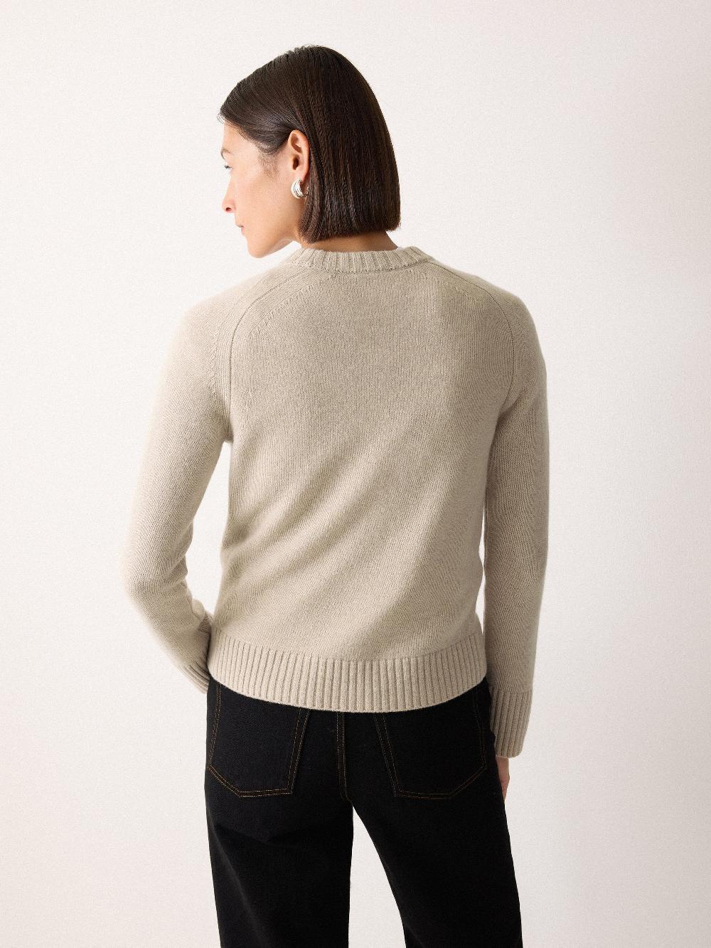 Jigsaw Wool Cashmere Saddle Jumper Cream