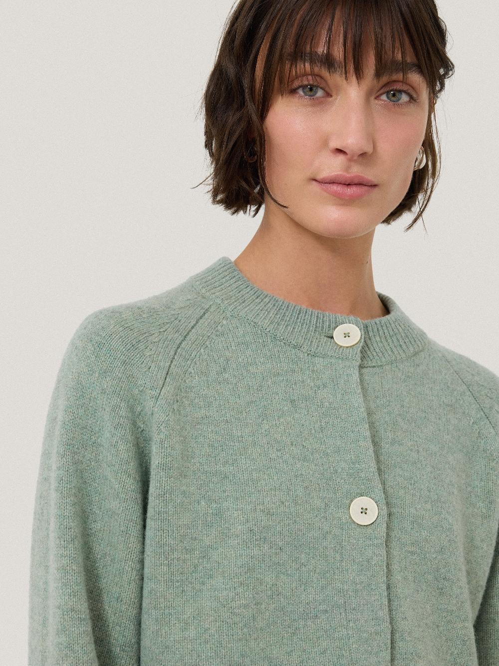Jigsaw Wool Cropped Cardigan Mint
