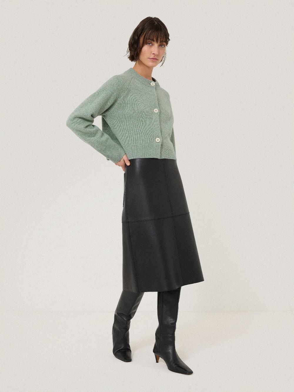 Jigsaw Wool Cropped Cardigan Mint