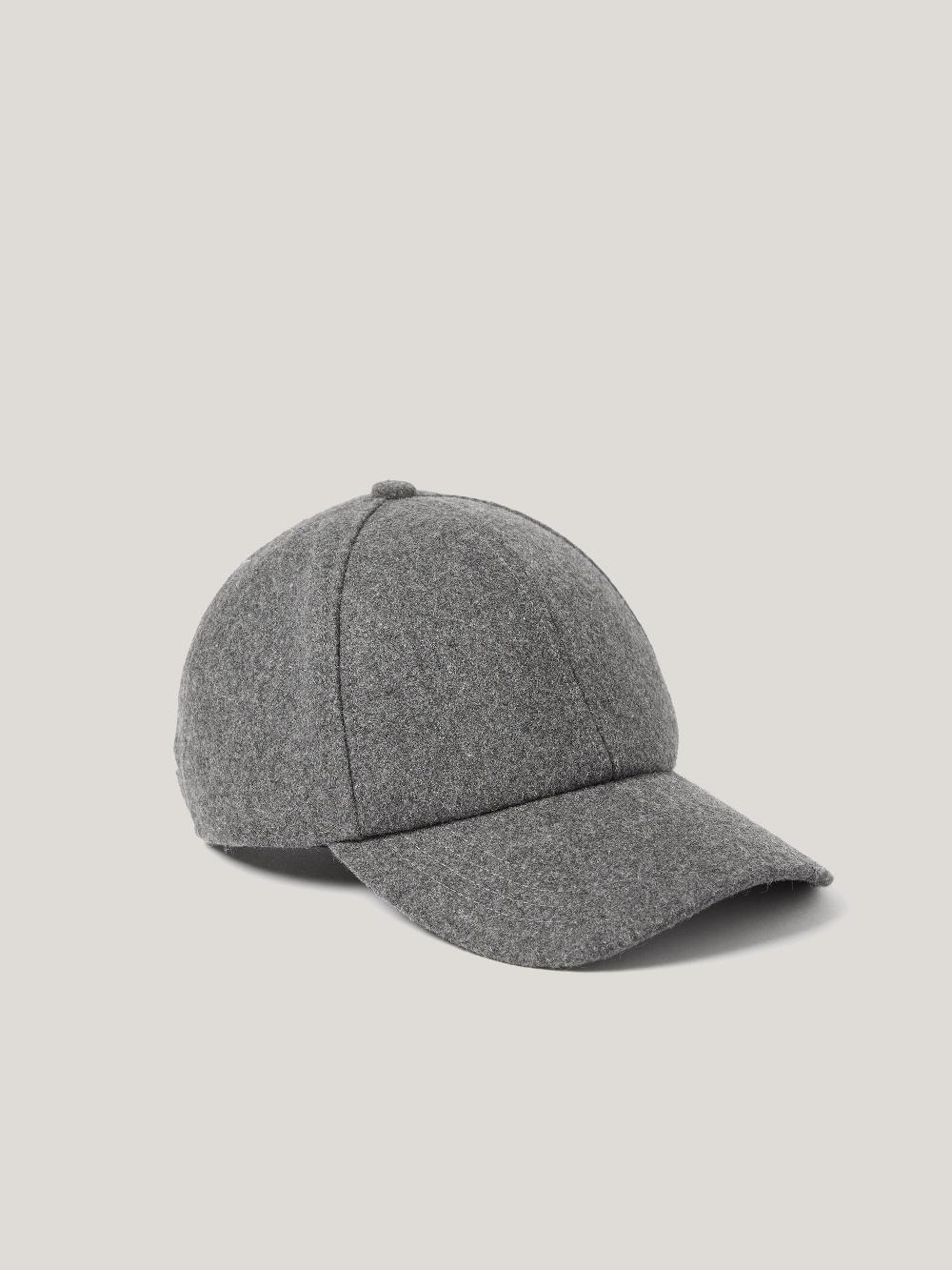 jigsaw Wool Felted Baseball Cap Grey
