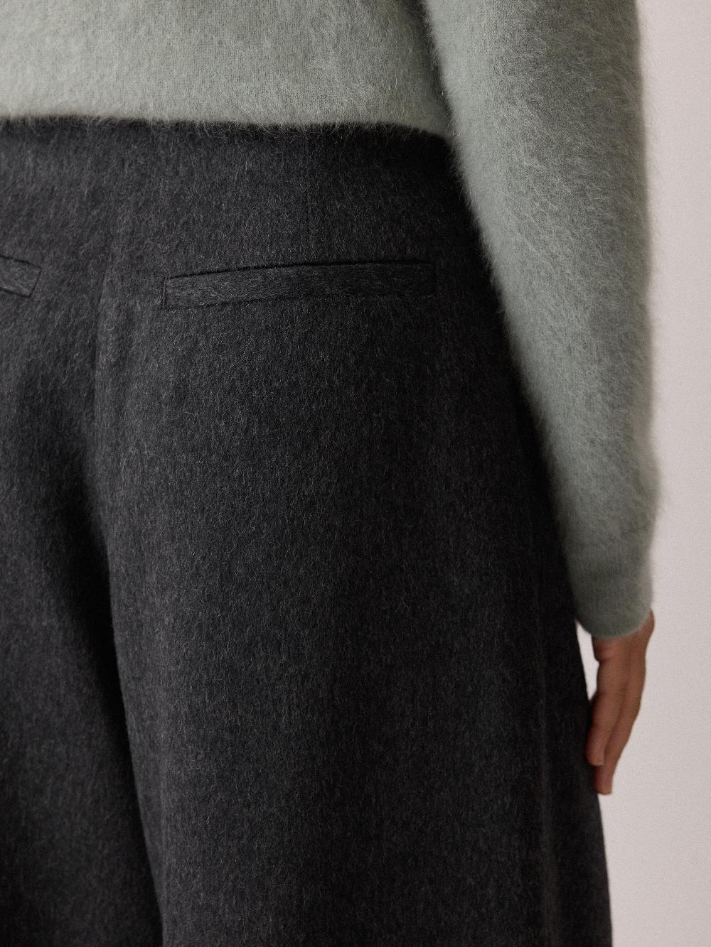 Jigsaw Wool High Waist Pleat Trouser Grey