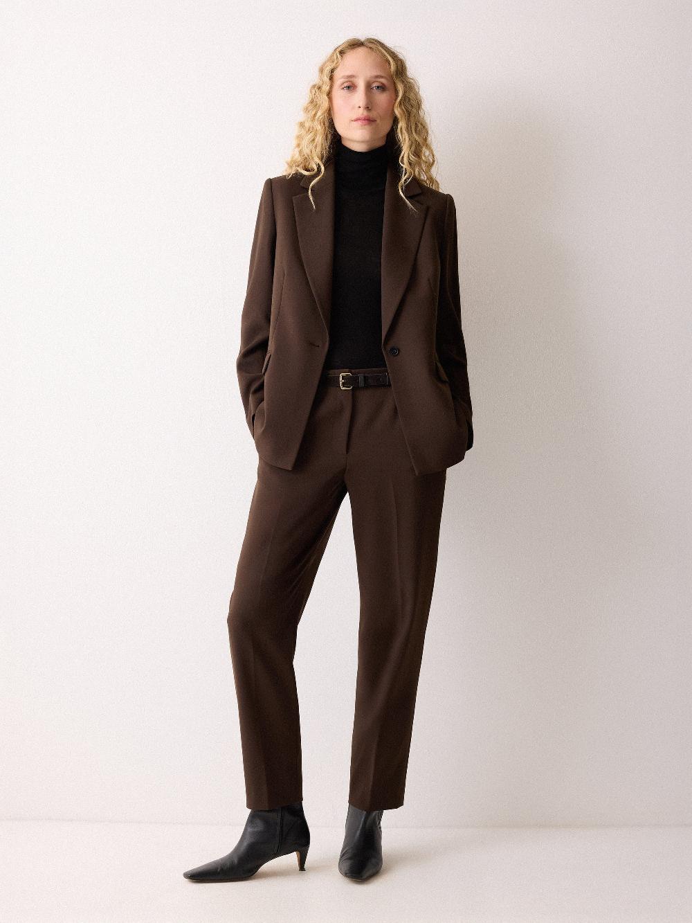 Jigsaw Wool Jersey Polo Neck Top Black