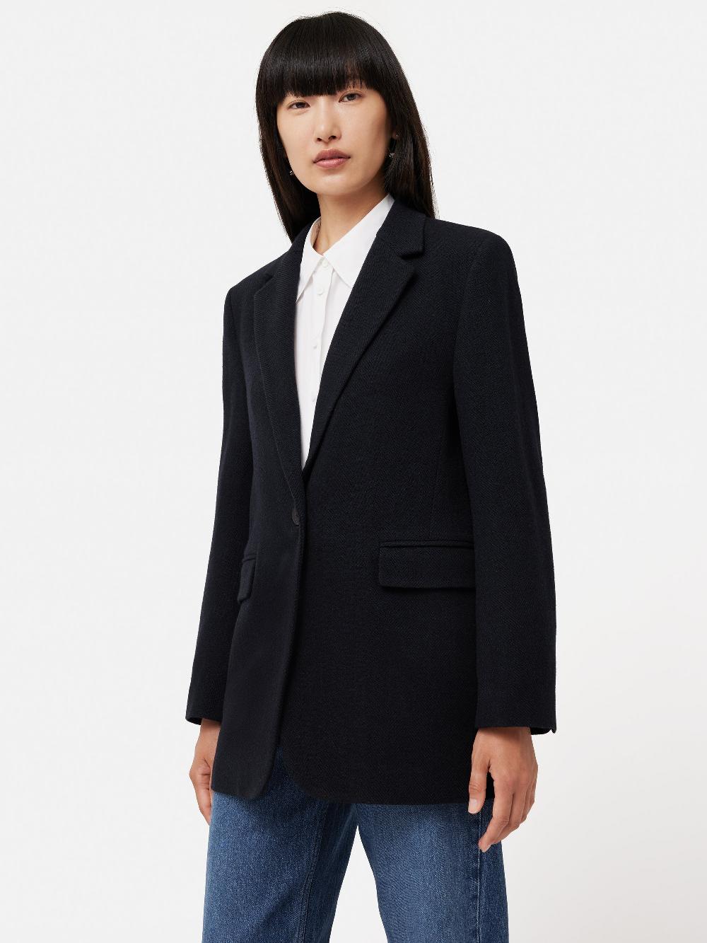Jigsaw Wool Langford Blazer Navy