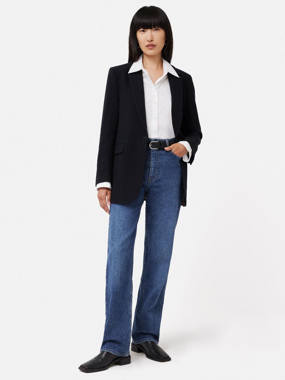 jigsaw Wool Langford Blazer Navy