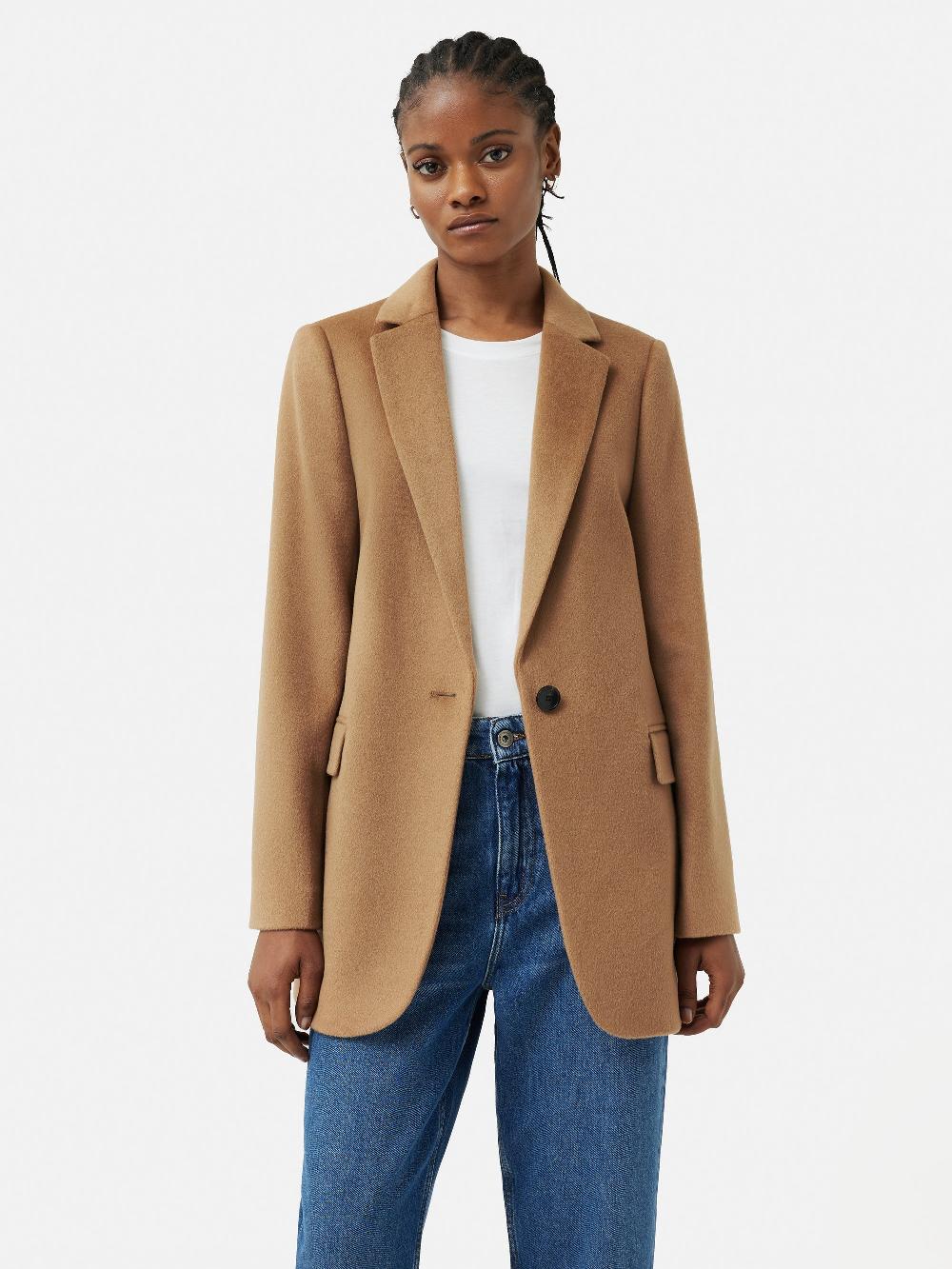 jigsaw Wool Langford Tailored Coat Camel