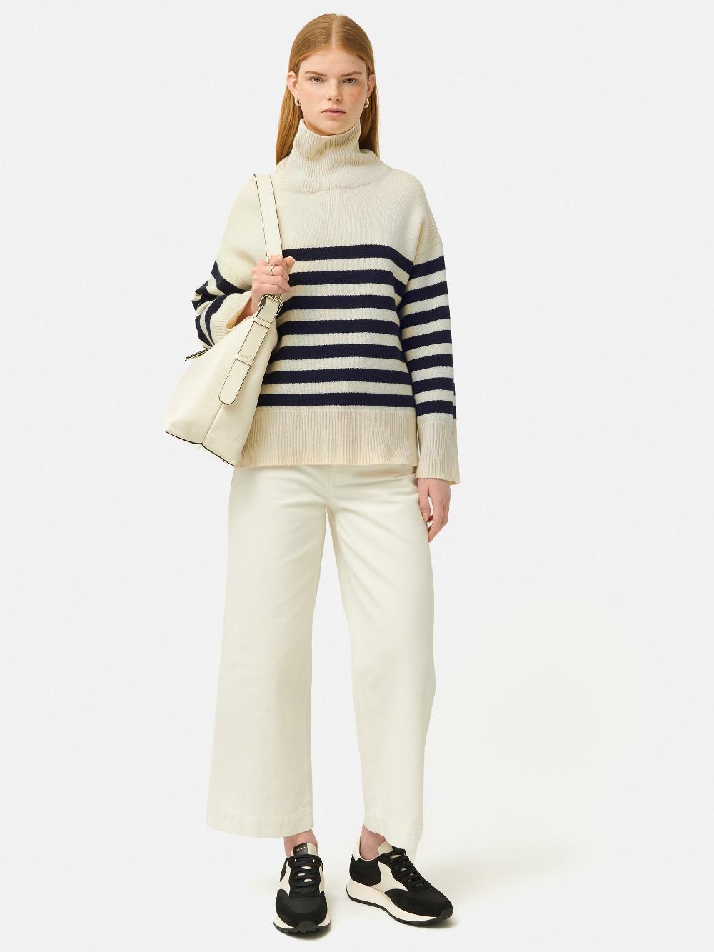 Jigsaw Wool Mariniere Jumper Navy