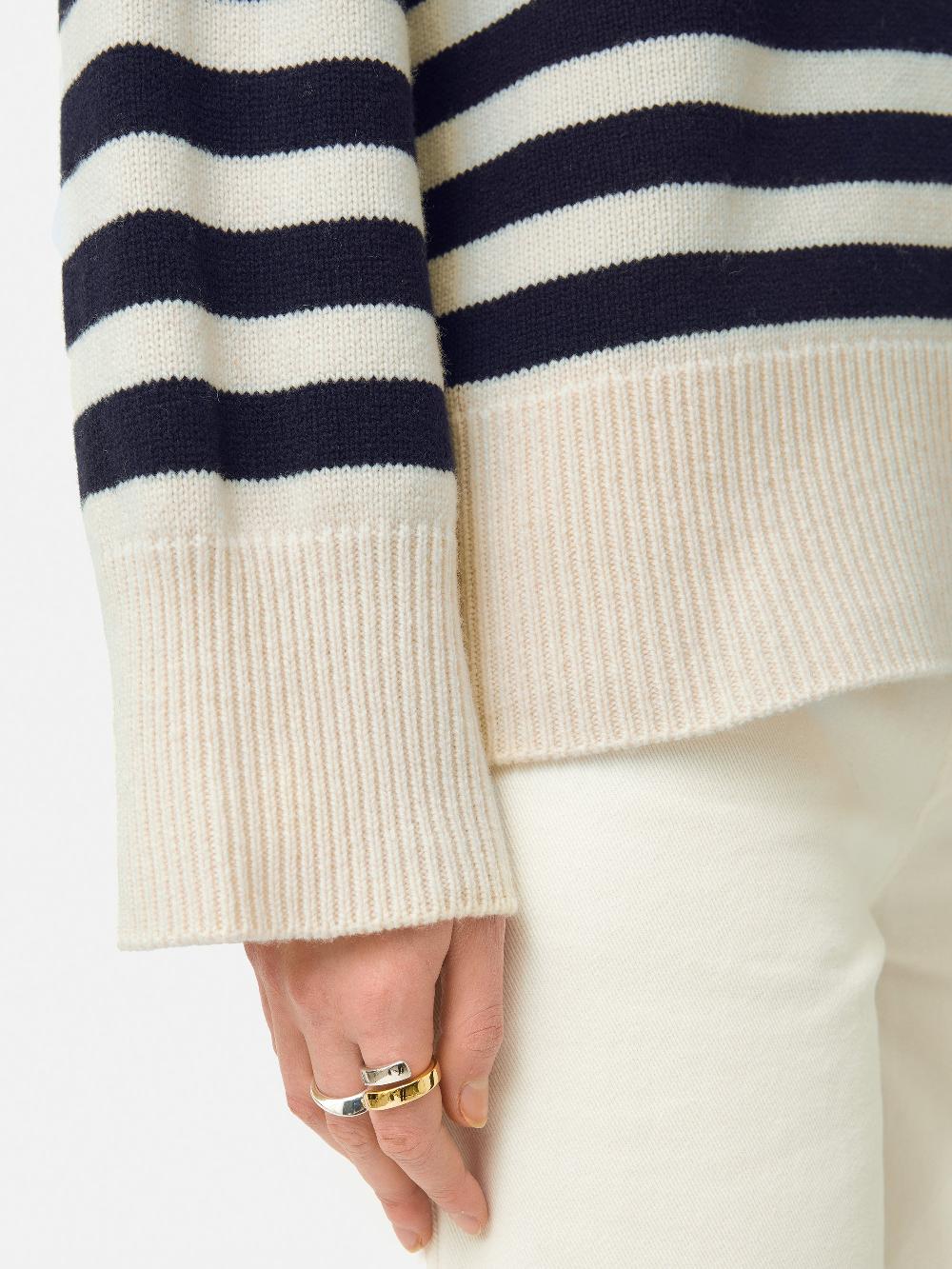 Jigsaw Wool Mariniere Jumper Navy