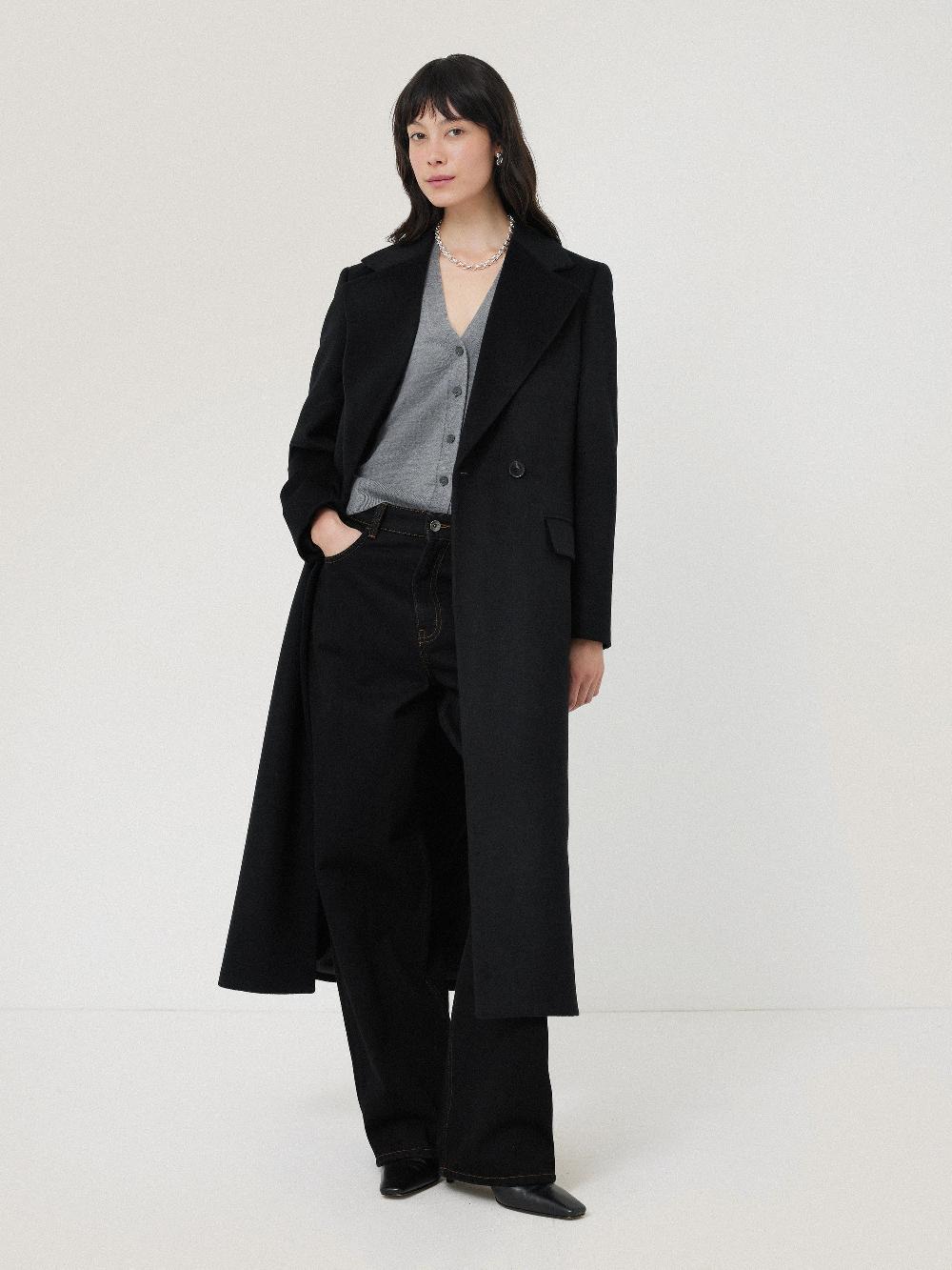 jigsaw Wool Maxi City Coat Black