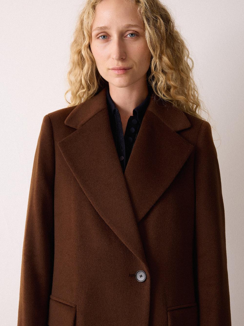 Jigsaw Wool Maxi City Coat Brown