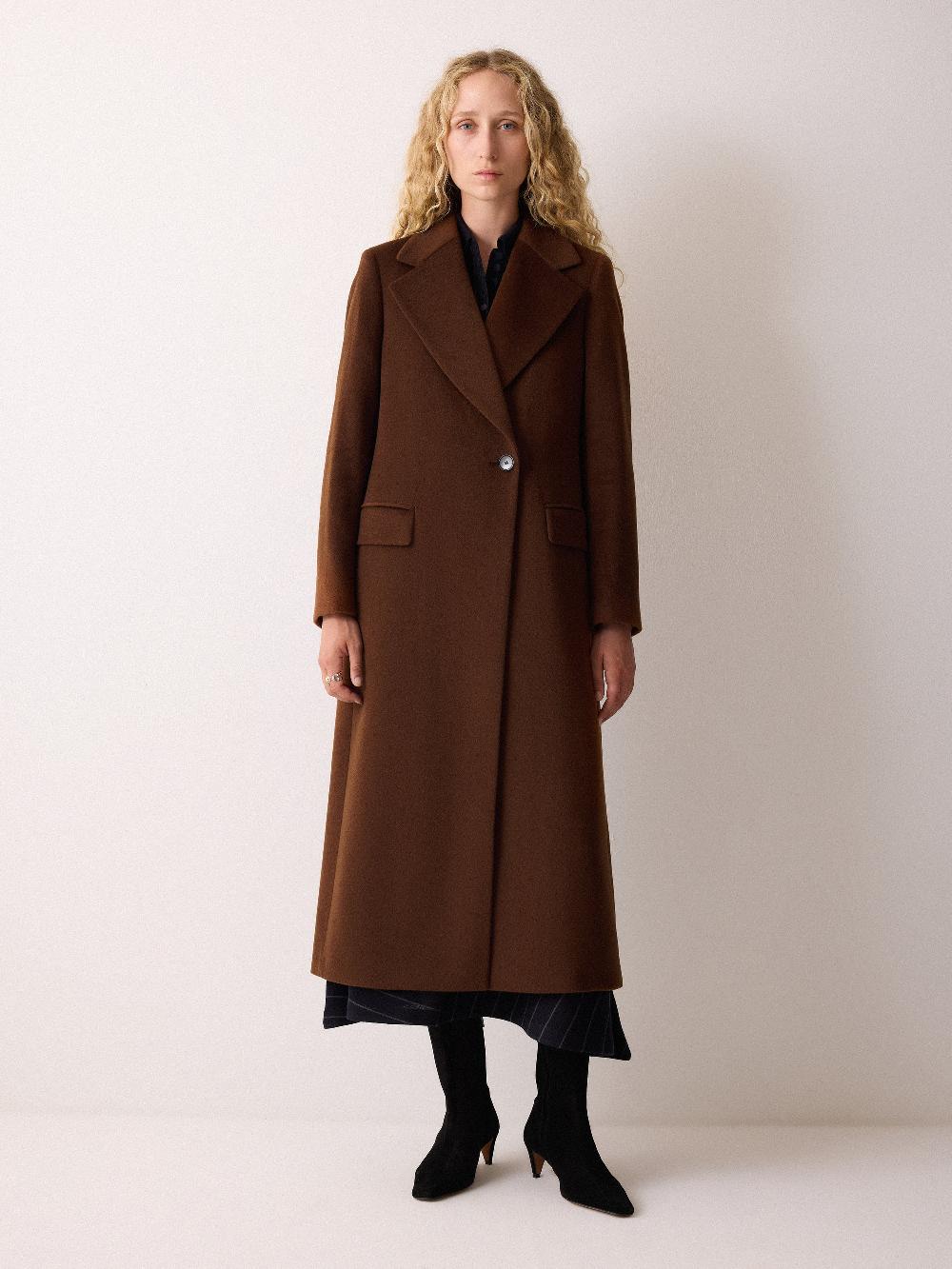 Jigsaw Wool Maxi City Coat Brown