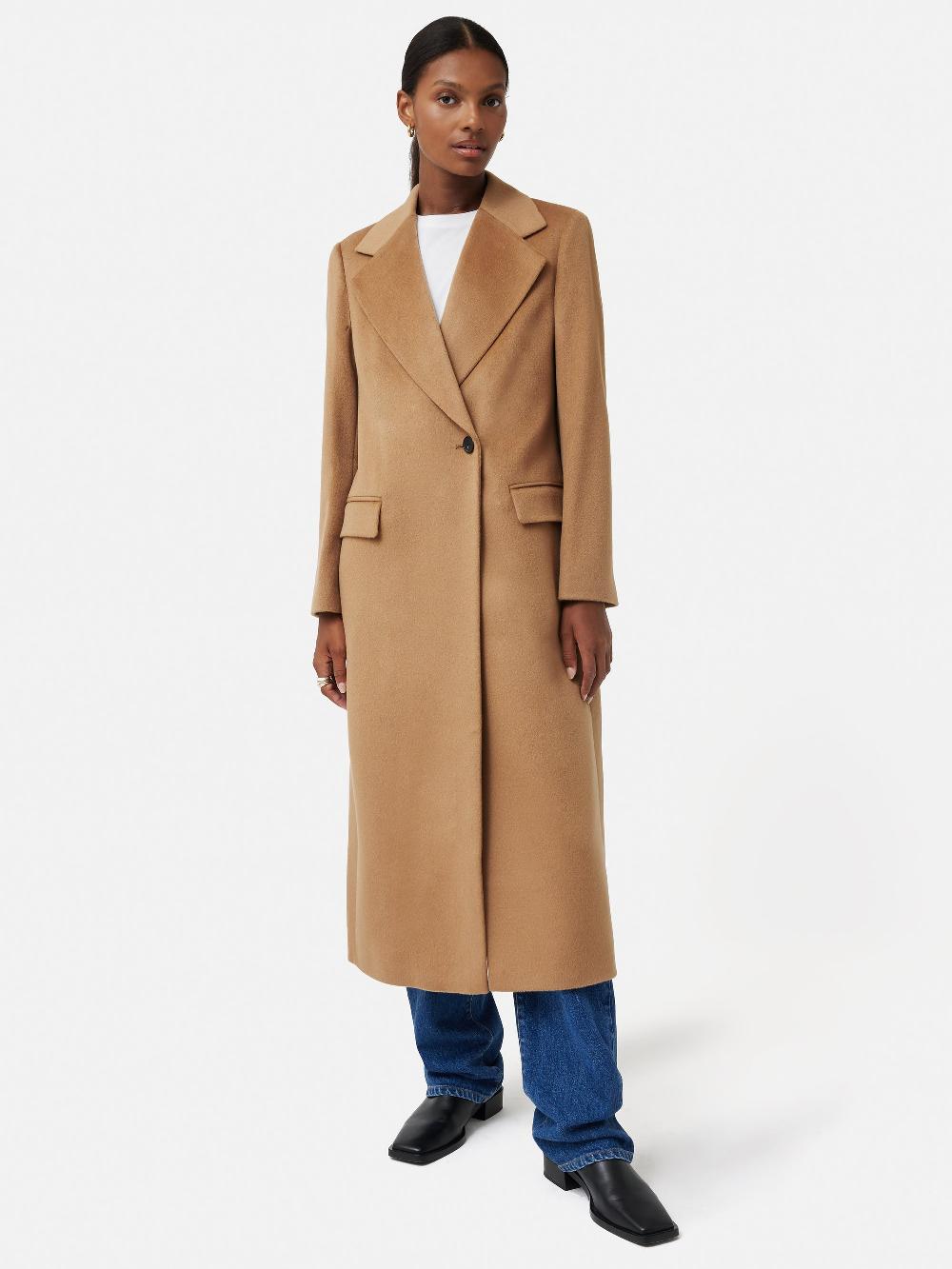 Jigsaw Wool Maxi City Coat Camel