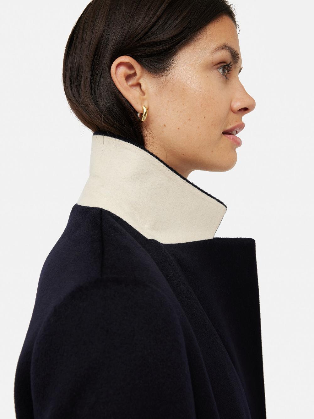 Jigsaw Wool Maxi City Coat Navy