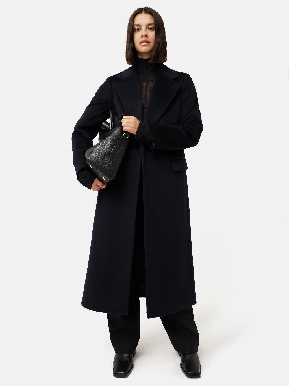 Jigsaw Wool Maxi City Coat Navy