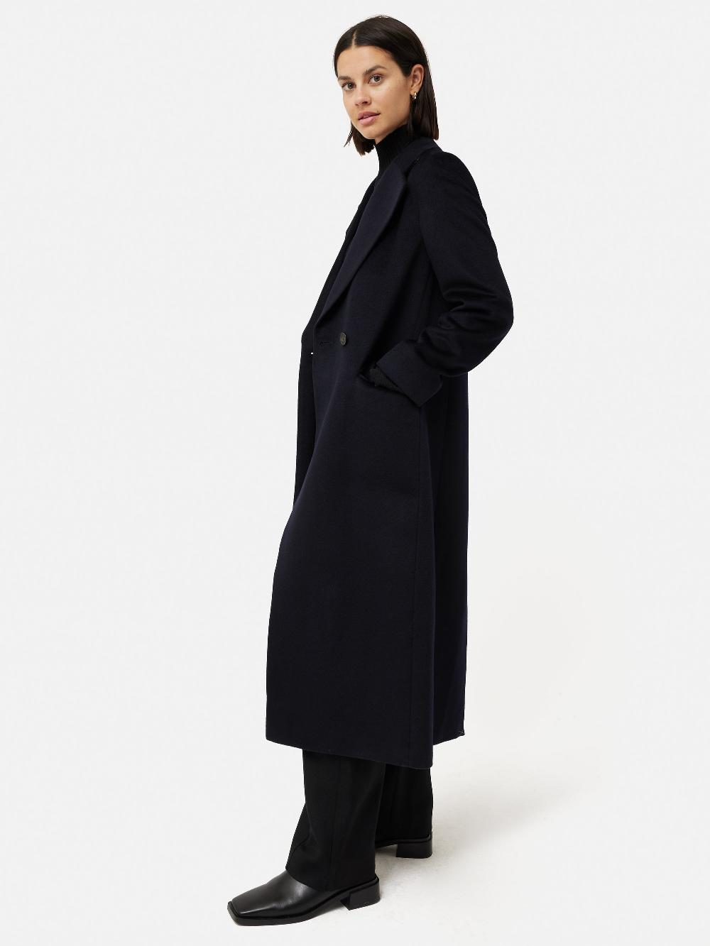 Jigsaw Wool Maxi City Coat Navy