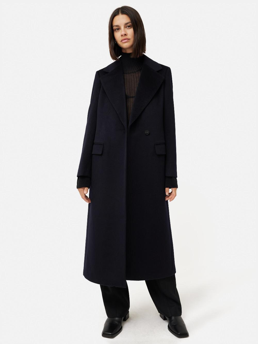 jigsaw Wool Maxi City Coat Navy