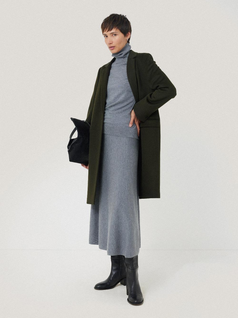 Jigsaw Wool Relaxed City Coat Green
