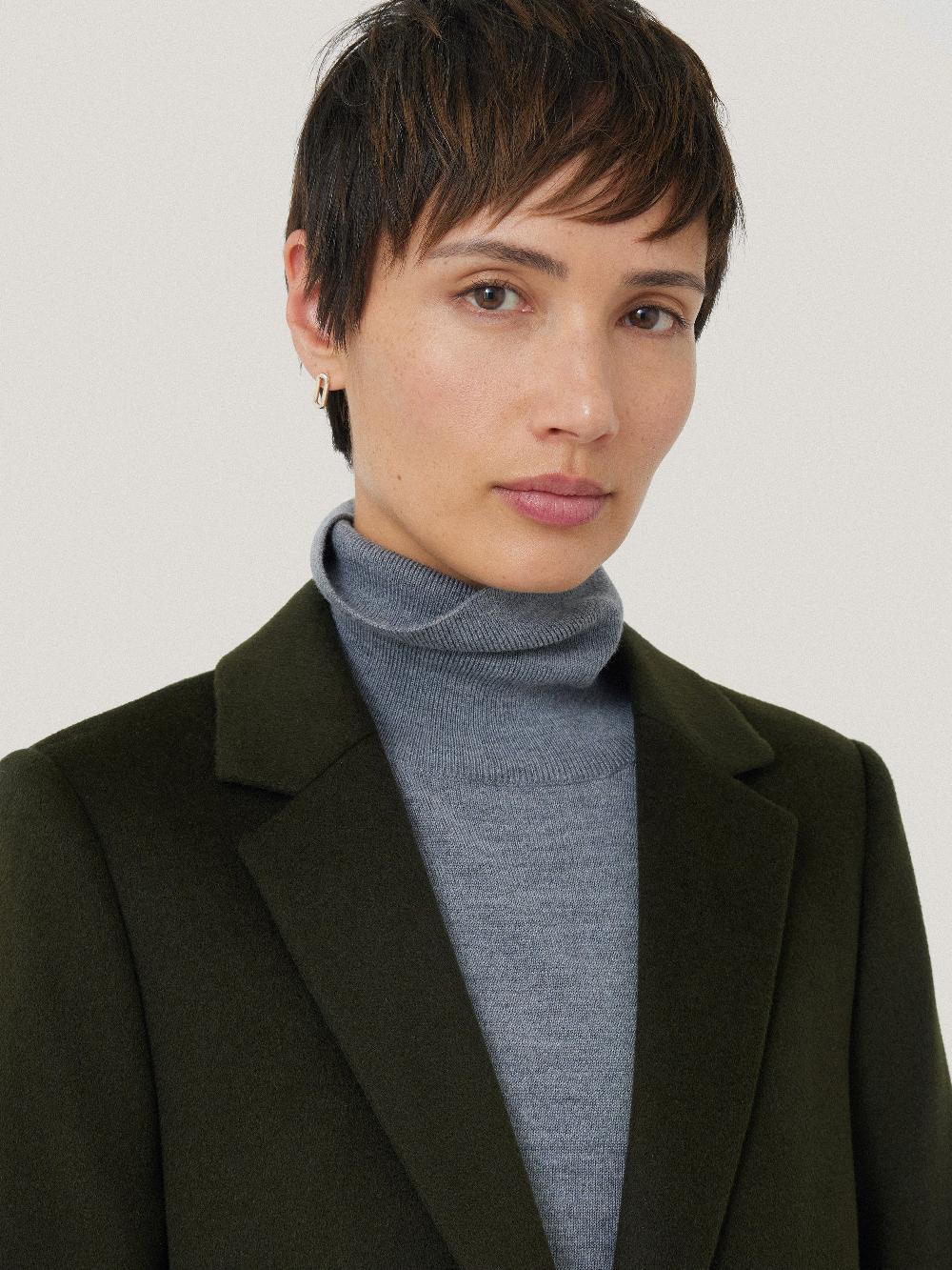 Jigsaw Wool Relaxed City Coat Green