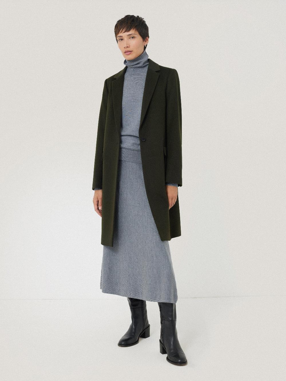 jigsaw Wool Relaxed City Coat Green