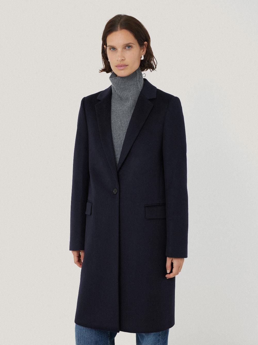 Jigsaw Wool Relaxed City Coat Navy