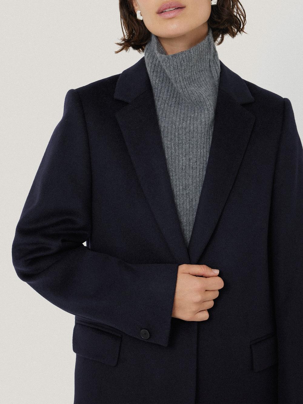 Jigsaw Wool Relaxed City Coat Navy