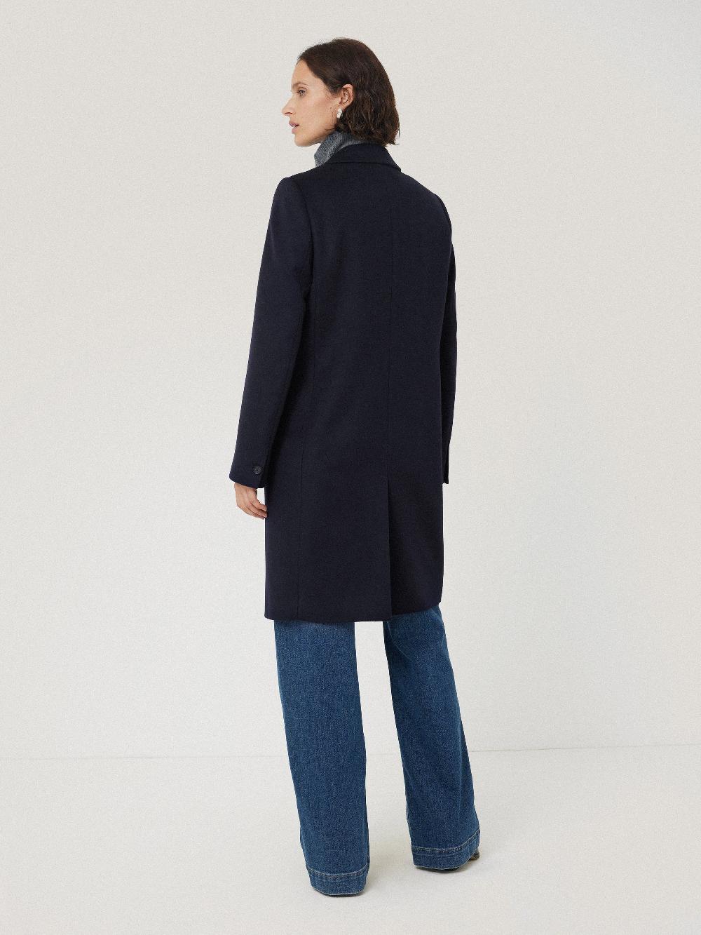 Jigsaw Wool Relaxed City Coat Navy