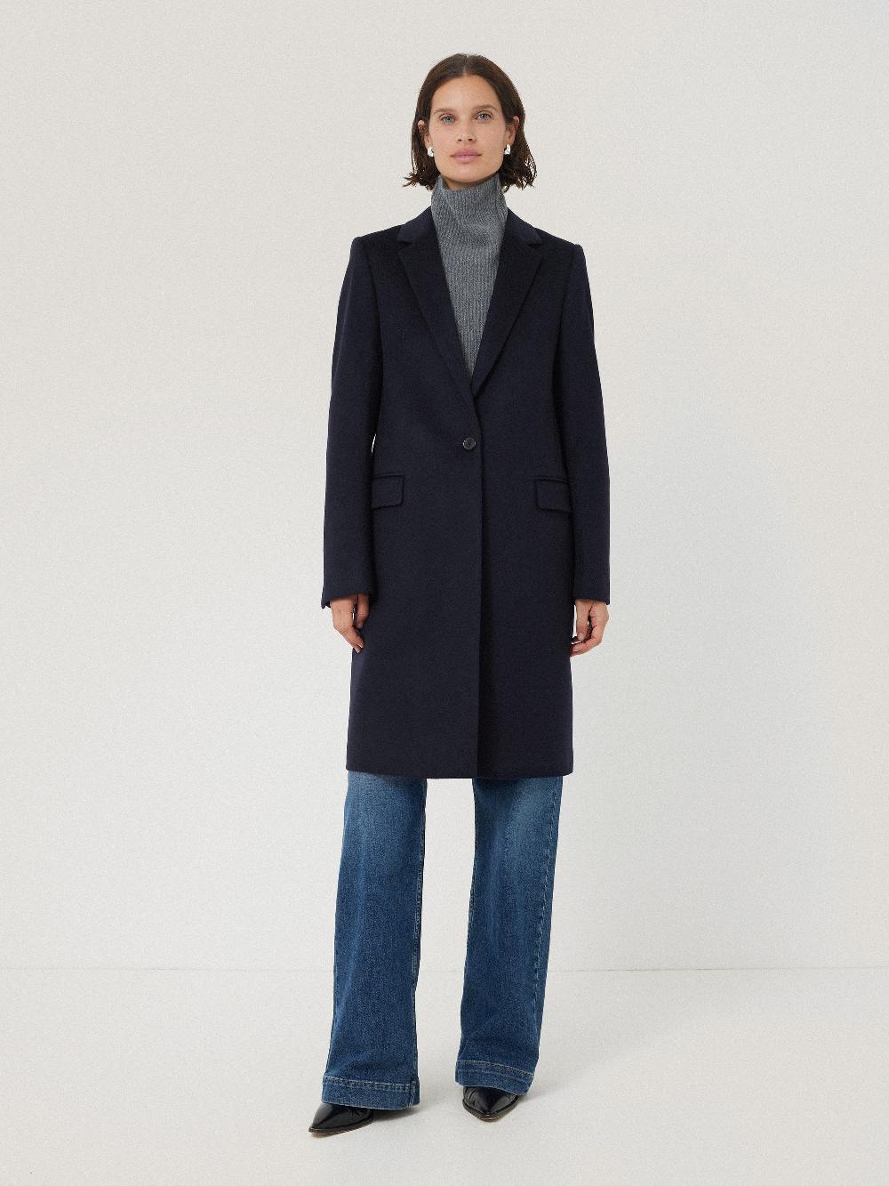 jigsaw Wool Relaxed City Coat Navy