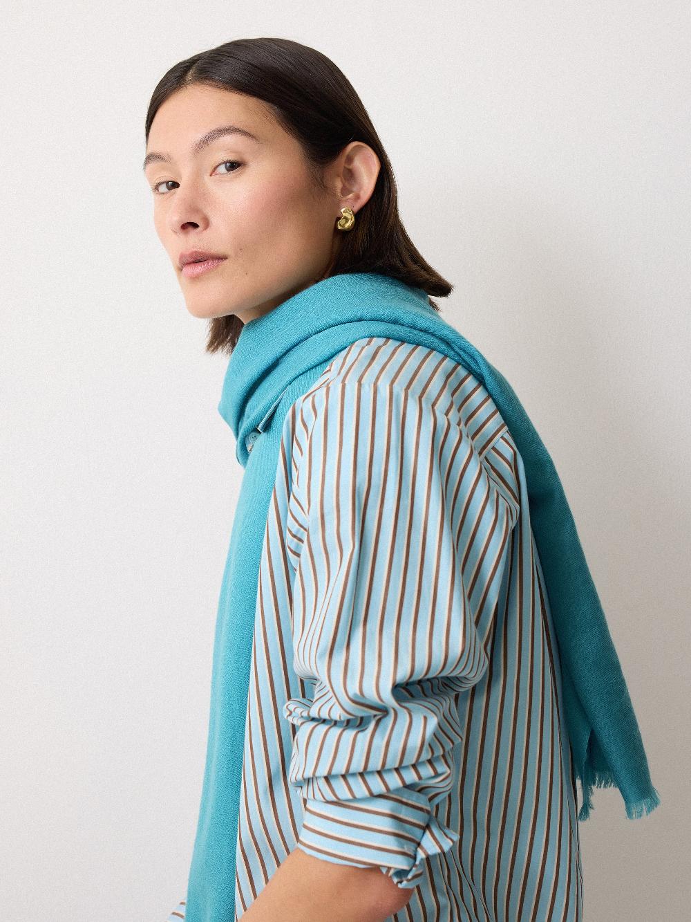 jigsaw Wool Silk Pashmina Blue