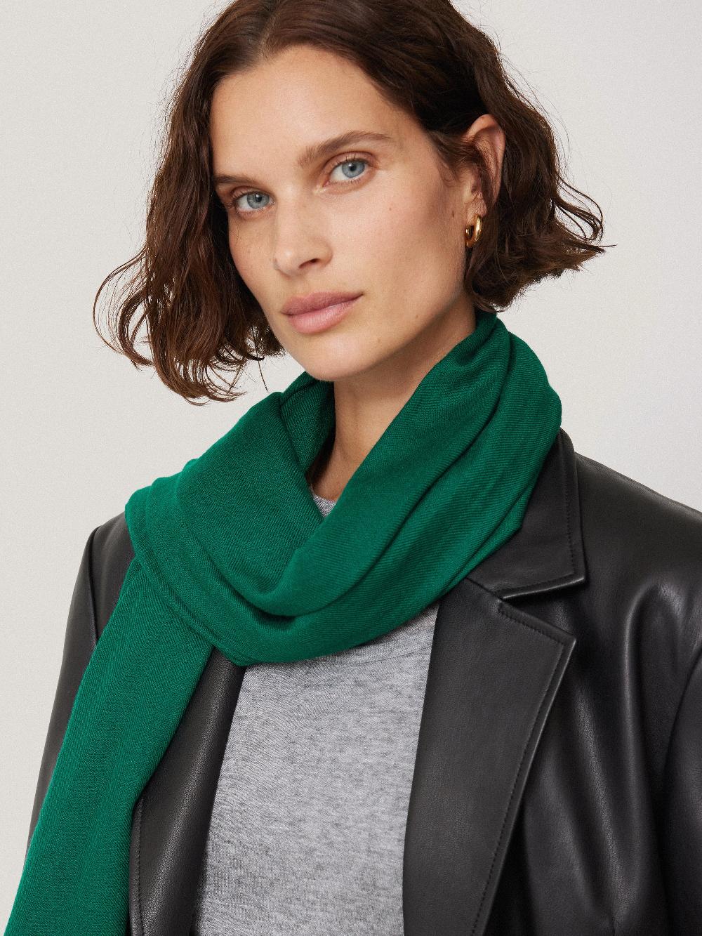 Jigsaw Wool Silk Pashmina Green