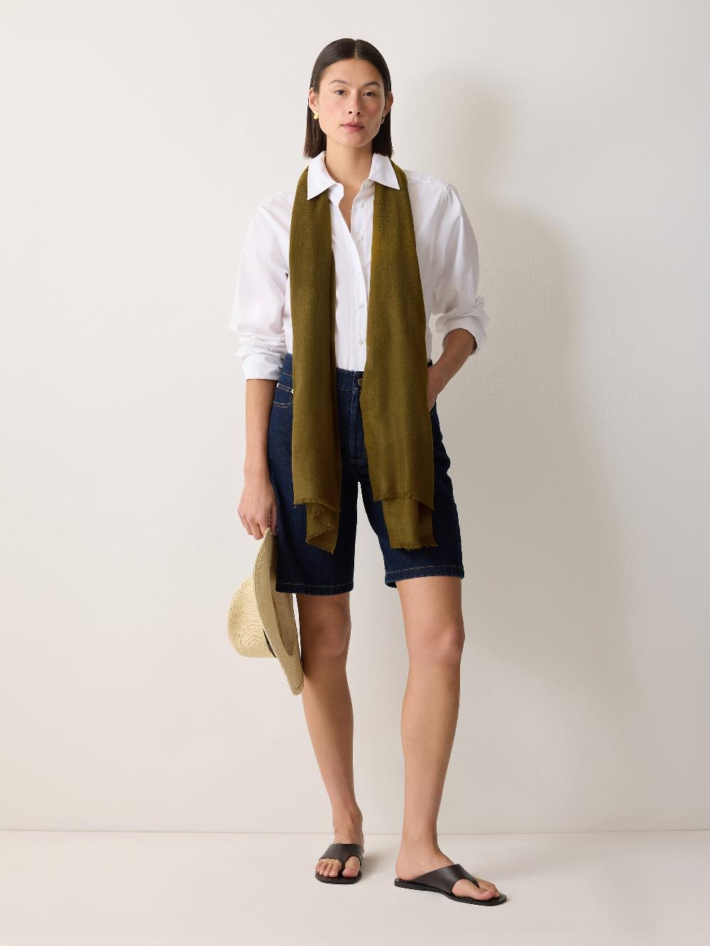 Jigsaw Wool Silk Pashmina Green