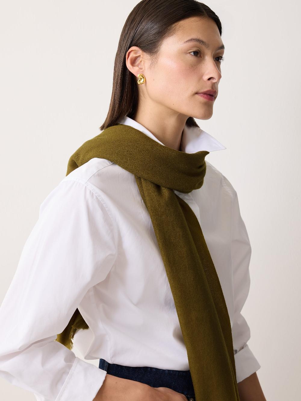 jigsaw Wool Silk Pashmina Green