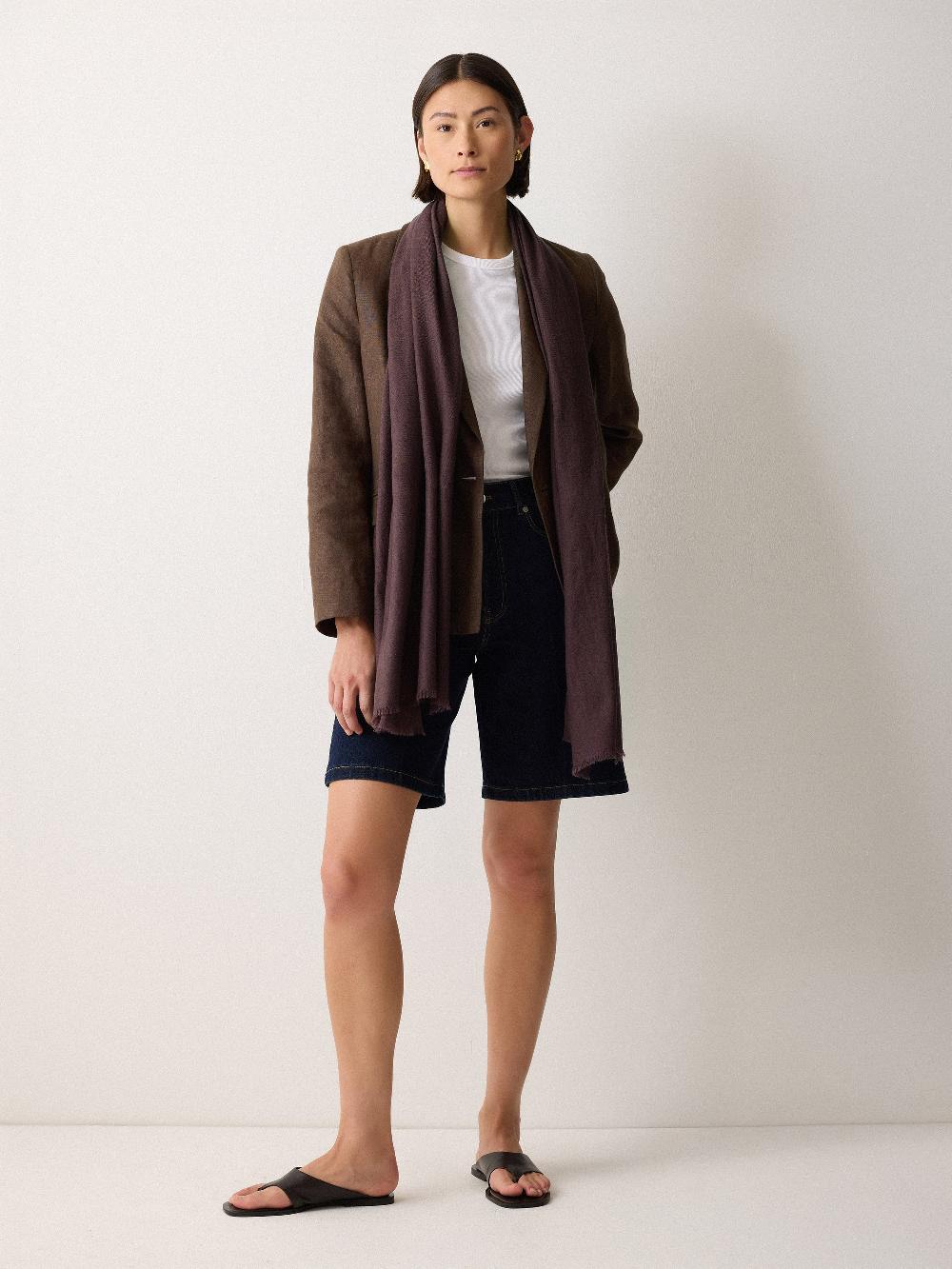 jigsaw Wool Silk Pashmina Purple