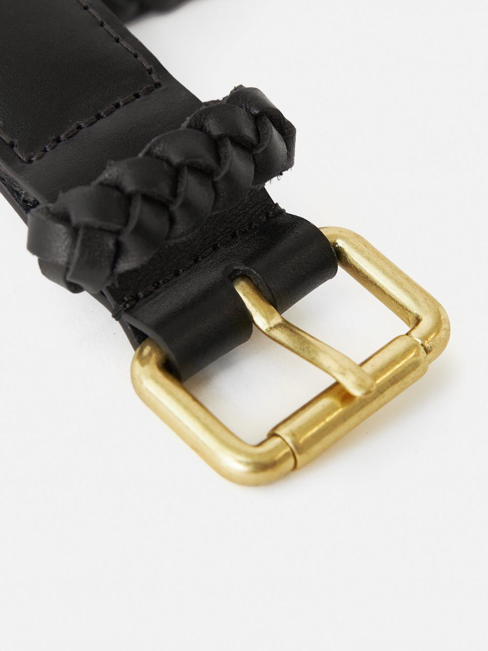 Jigsaw Woven Leather Belt Black