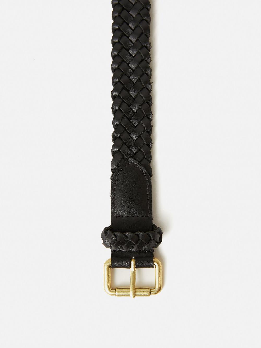 Jigsaw Woven Leather Belt Black
