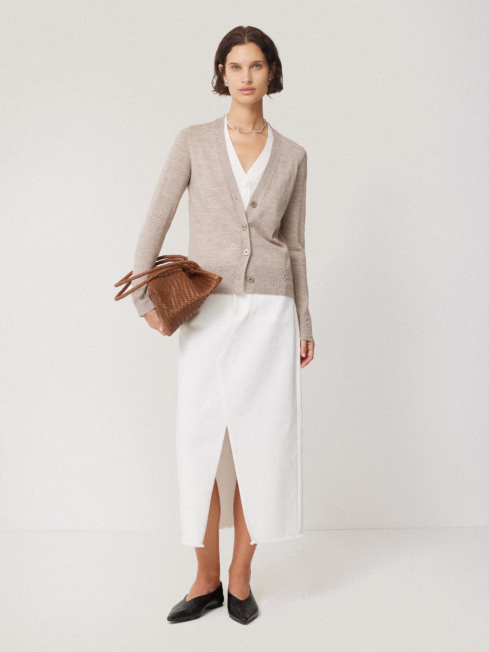 Jigsaw Woven Leather Tote Bag Tan